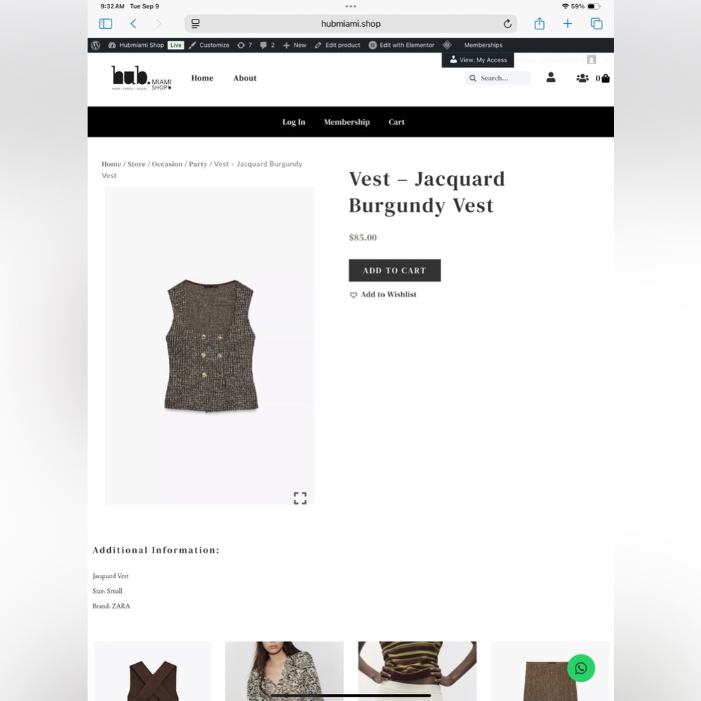 Zara Kids Jacquard Vest - Black and Gold